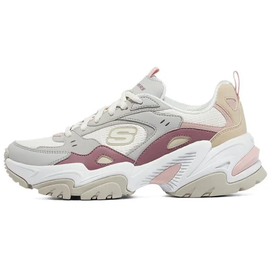 Skechers Stamina V2 'Light Gray White Red' Women's