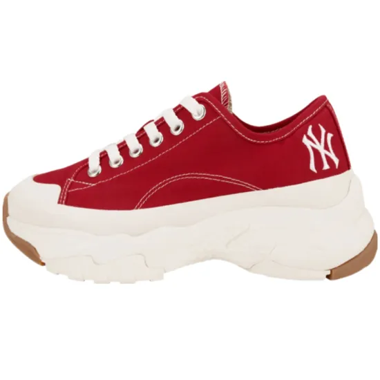 MLB Chunky High Low New York Yanker Anti Slip Wear Resistant Low Top Chunky Sneakers Unisex Red