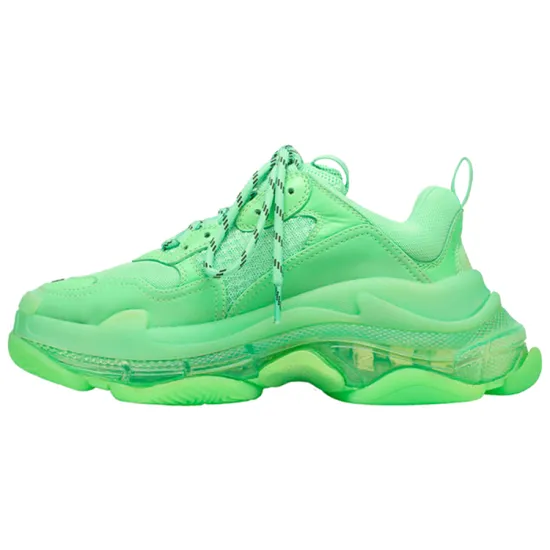 Balenciaga Triple S Soft Neon Green Clear Sole Women's