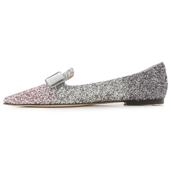 Jimmy Choo Pre-Owned Gala Glitter-embellished Ballerina Shoes