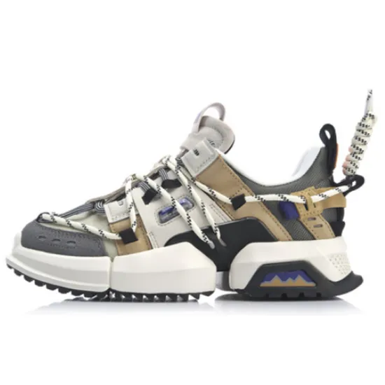 LiNing Pan Gu Trek Chunky Sneakers Women's Low-Top Green