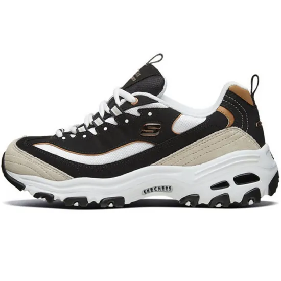 Skechers D Lites 1.0 Low Top Running Shoes Black/Gold Women's