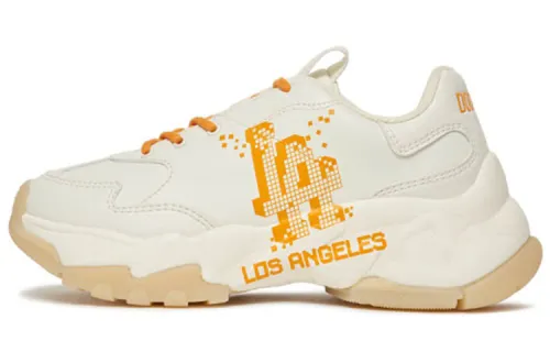 MLB Big Ball Chunky Pixel LA Synthetic Leather Platform Cushioning Slip Resistant Abrasion Resistant Low top