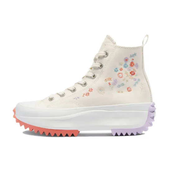 Converse Run Star Hike Platform Hi Embroidered Floral Egret