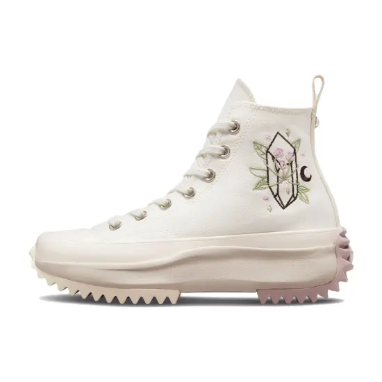 Converse Run Star Hike Canvas Shoes Unisex Mid-top White/beige/pink/green