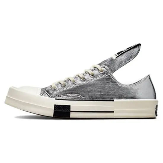 Converse TURBODRK Chuck Taylor All Star 70 Ox Rick Owens DRKSHDW Silver White