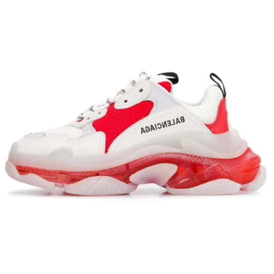 Balenciaga Triple S Clear Sole White Red