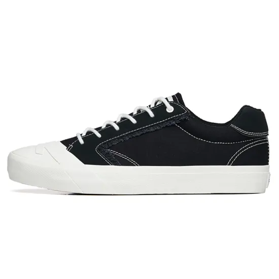 ANTA Life Collection Canvas Shoes Men Low-Top Black Ivory White
