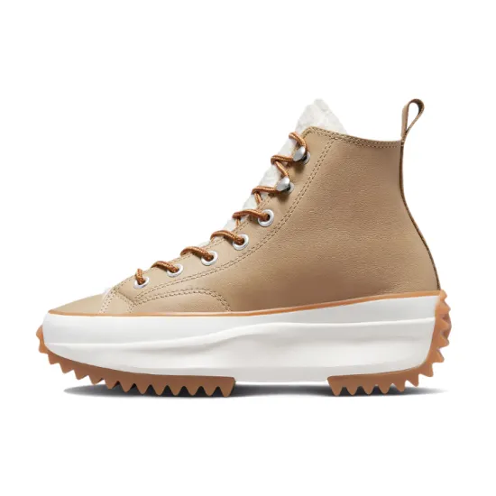 Converse Run Star Hike Hi Platform Sherpa Leather Nomad Khaki Egret Wheat Women's