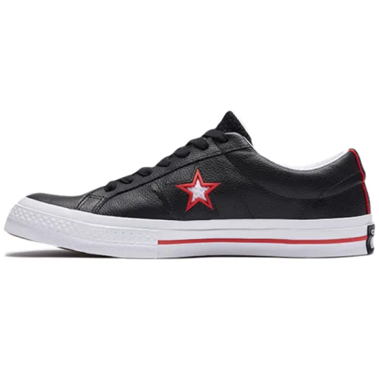 Converse One Star Canvas Shoes Unisex Low-top Black/Red