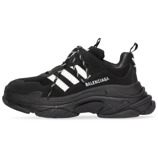 Balenciaga X Adidas Triple S Black White Women's