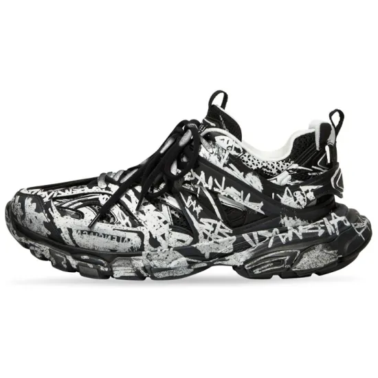 Balenciaga Track Graffiti Black White