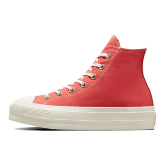 Converse All Star Lift Platform Wear-Resistant Slip-Resistant Support Cushioning High-Top Canvas Shoes Women's Red