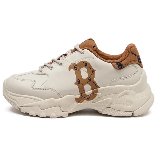 MLB Big Ball Chunky Chunky Sneakers Unisex Low-Top Beige/Dark Beige Yellow