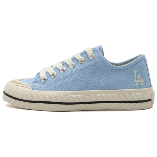 MLB Playball Canvas Shoes Unisex Low-Top Light Blue/Black White