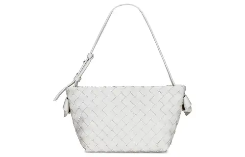Bottega Veneta Lambskin Crossbody Bag, Shoulder Bag Women's White
