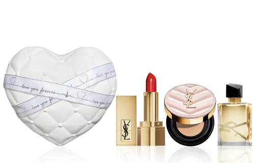 YSL, fashionable platinum makeup primer for professional use, velvet nutritious foundation, perfume, soft heel, lipstick, gift box, sample
