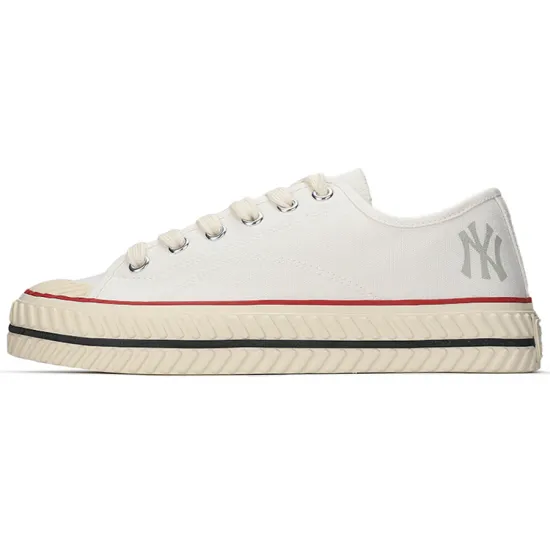 MLB Playball Anti-Slip Wear-Resistant Low-Top Canvas Shoes Unisex White