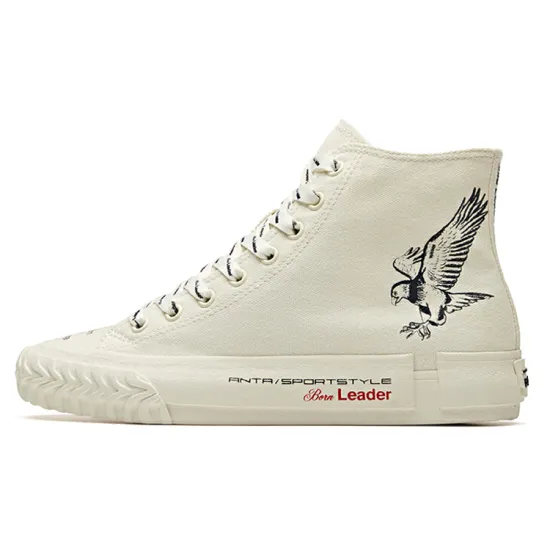 ANTA X Robert Geller Life Series Sneakers Canvas High 'Eagle White Black' Women's