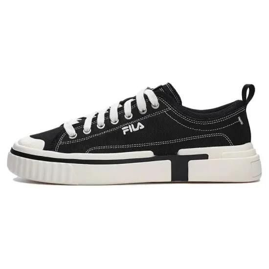 FILA Canvas Low Skate Shoes 'Black White' Women's