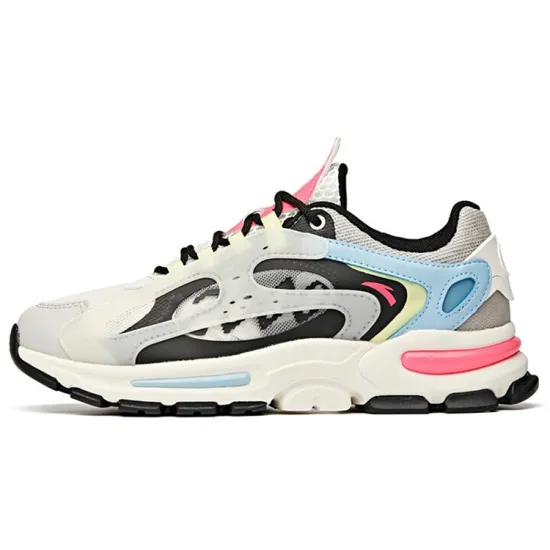 ANTA Chunky Sneakers Women's Low-Top Ivory White Black/One Degree Grey