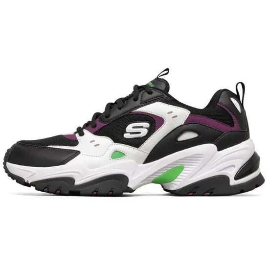 Skechers Stamina V2 Chunky Sneakers Men Low-Top Black, White, Green/Purple