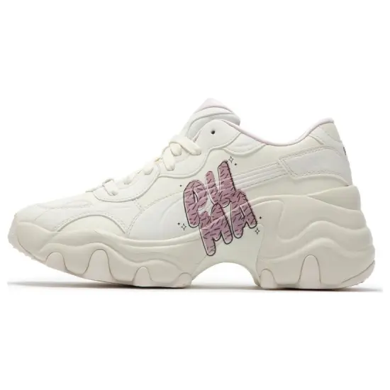 PUMA Pulsar Wedge Logo Play Chunky Sneakers Women's Mid-top White/pink