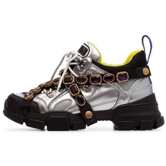 GUCCI Women's Flashtrek Crystals 'Silver' Women's
