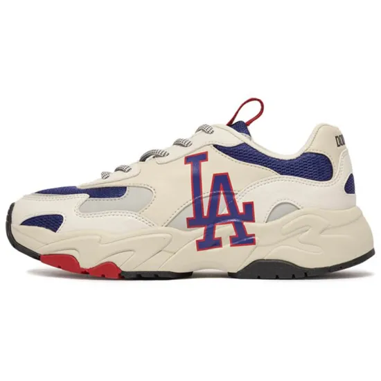 MLB Big Ball Chunky Anti Slip Wear Resistant Low Top Chunky Sneakers Unisex Beige Purple