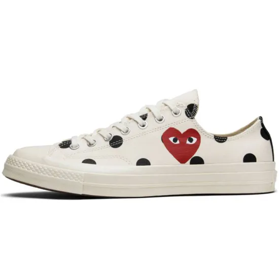 Converse Chuck Taylor All Star 70 Ox Comme Des Garcons PLAY Polka Dot White