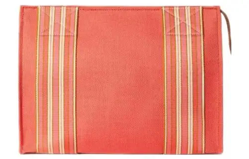 Loro Piana Logo Cotton Linen Clutch Women's Pink