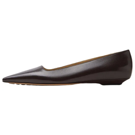 Bottega Veneta Leather Ballet Flat Brown Women's