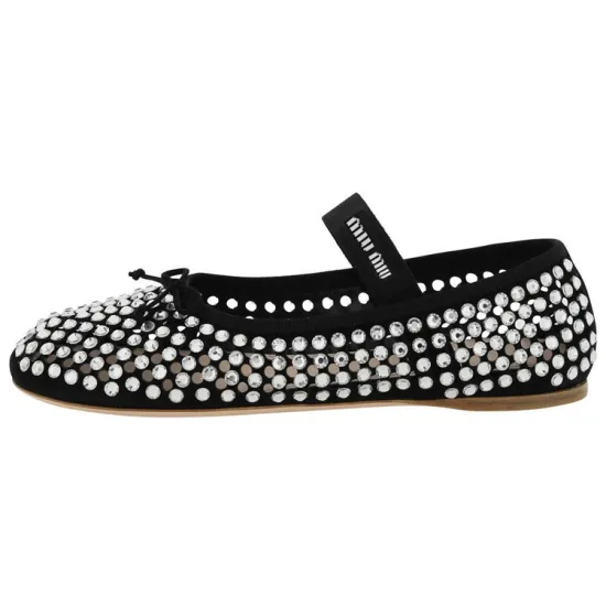 MIU MIU Ballerinas Black Satin