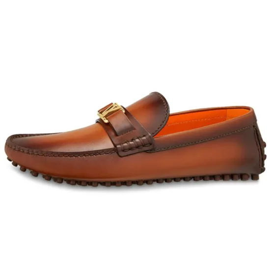 LOUIS VUITTON Hockenheim Casual Shoes Men Chestnut/Orange