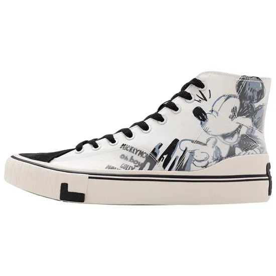 Disney X LINING Canvas Shoes Men High-Top Black White