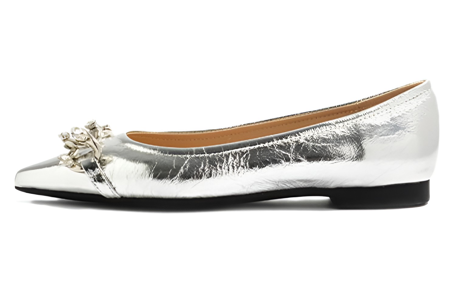 STEVE MADDEN Симедан кожаный кожа с острым носом светло рот для отдыха туфли женский серебряный