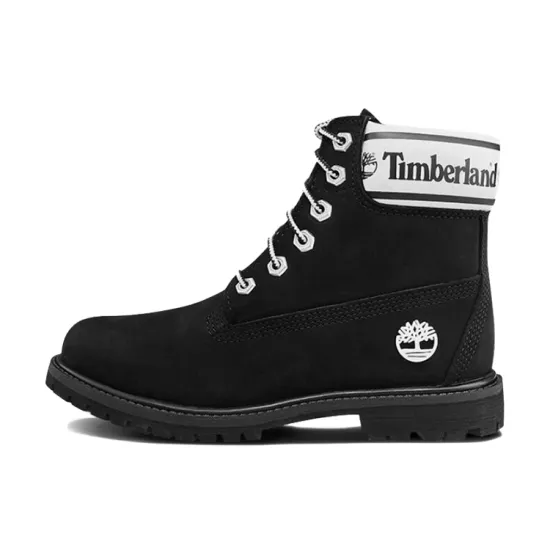Timberland 6 Inch Premium Lf 'Black Nubuck Logo' Women's