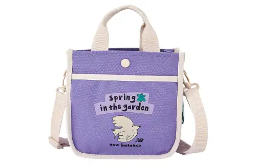 New Balance Cotton Shoulder Bag, Crossbody Bag, Handbag Regular Women's Purple/Beige