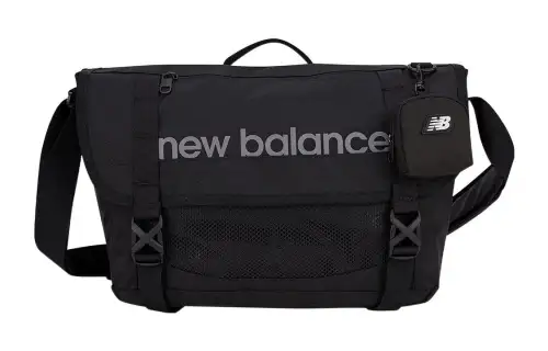 New Balance Nylon Messenger Bag, Shoulder Bag, Crossbody Bag Medium Unisex Black