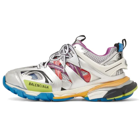 Balenciaga Track Leather Free White Silver Multi