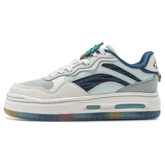 LINING Future C1 Skateboard Shoes Women's Low-Top Green White Blue