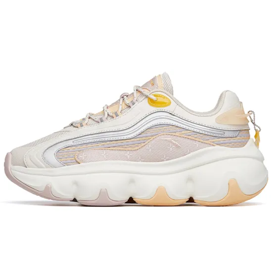 ANTA Chunky Sneakers Women's Low-Top Gray Orange