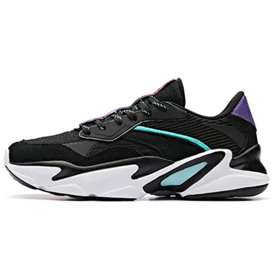 ANTA Chunky Sneakers Women's Low-Top Black Green White