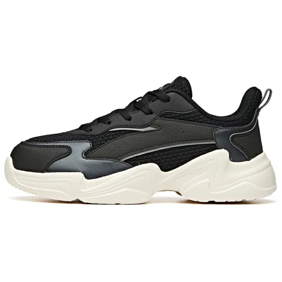 ANTA Chunky Sneakers Men Low-Top Black White