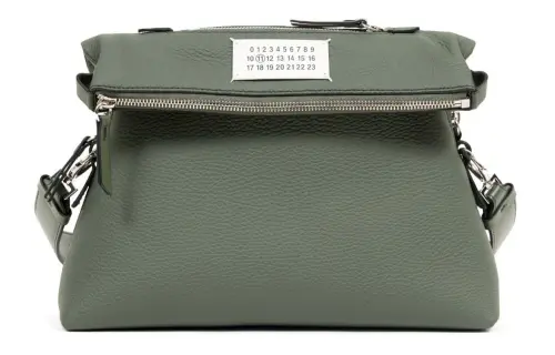 Maison Margiela Leather Shoulder Bag, Crossbody Bag Men's Green