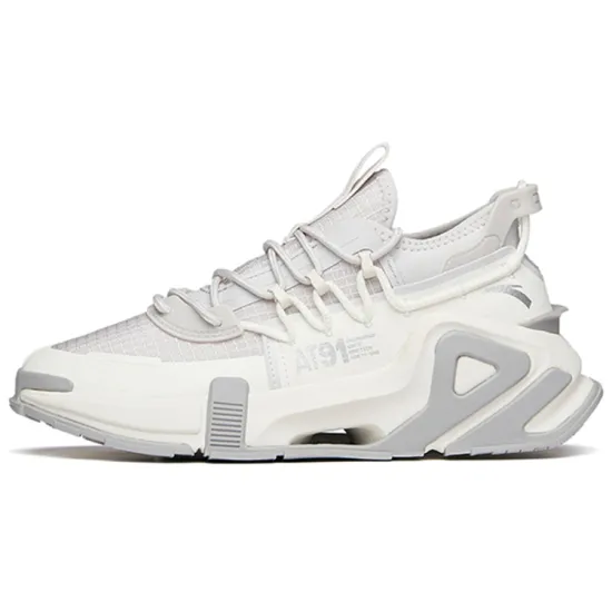 ANTA AT91 Casual Shoes Women's Low-Top Light Silver Gray/Ivory White