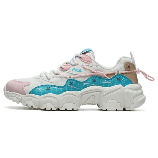 FILA Cat Claw Chunky Sneakers Women's Low-Top Fragrant Snow White/Button Blue