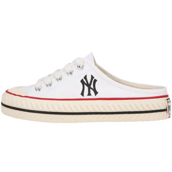MLB Playball Mule Canvas Shoes Unisex Low-Top White