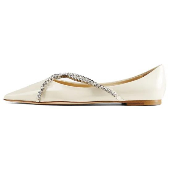 Jimmy Choo Genevi Crystal chain Ballerina Shoes