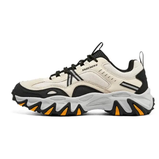 Skechers Sport Casual Cushioned Slip Resistant Abrasion Resistant Low Top Chunky Sneakers Men's Beige Black